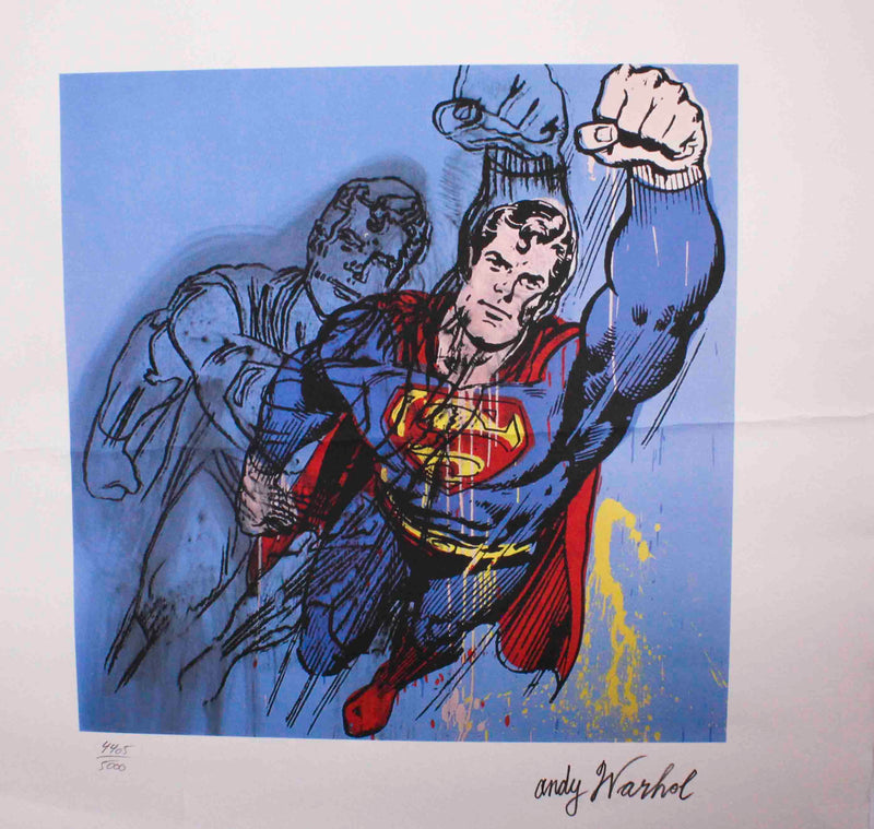 Litografía Original por Andy Warhol "Superman"