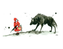 Litografía "Red Ridding Hood" por Lora Zombie