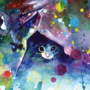 Litografía "Meow" por Lora Zombie