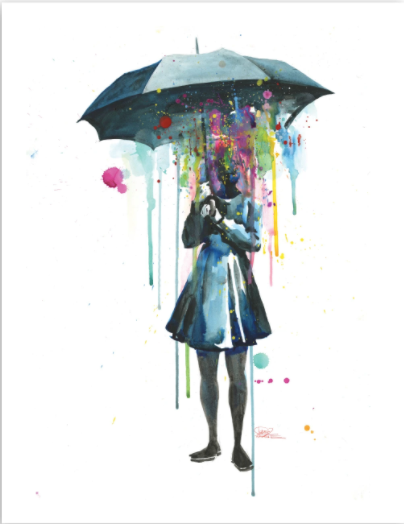 Litografía "Rainy" por Lora Zombie