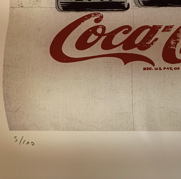 Litografía Original por Andy Warhol "The Three Cokes Bottles"