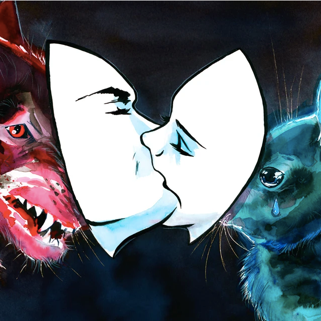 Litografía Edición Limitada "Wolf and Rabbit" por Lora Zombie