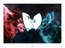 Litografía Edición Limitada "Wolf and Rabbit" por Lora Zombie