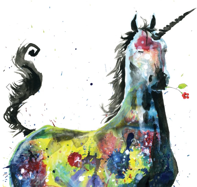 Litografía "Unicorn" por Lora Zombie