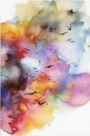 Litografía "Rainbow Skies" por Agnes Cecile