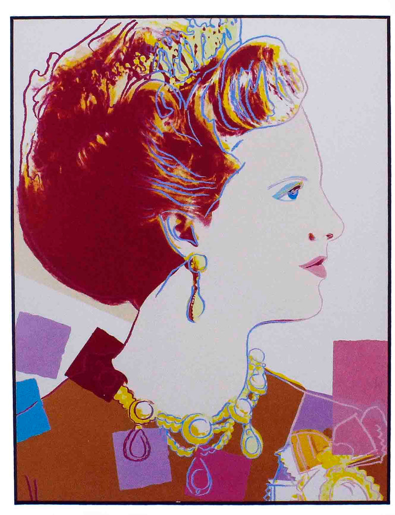 Litografía por Andy Warhol "Queen Margrethe"