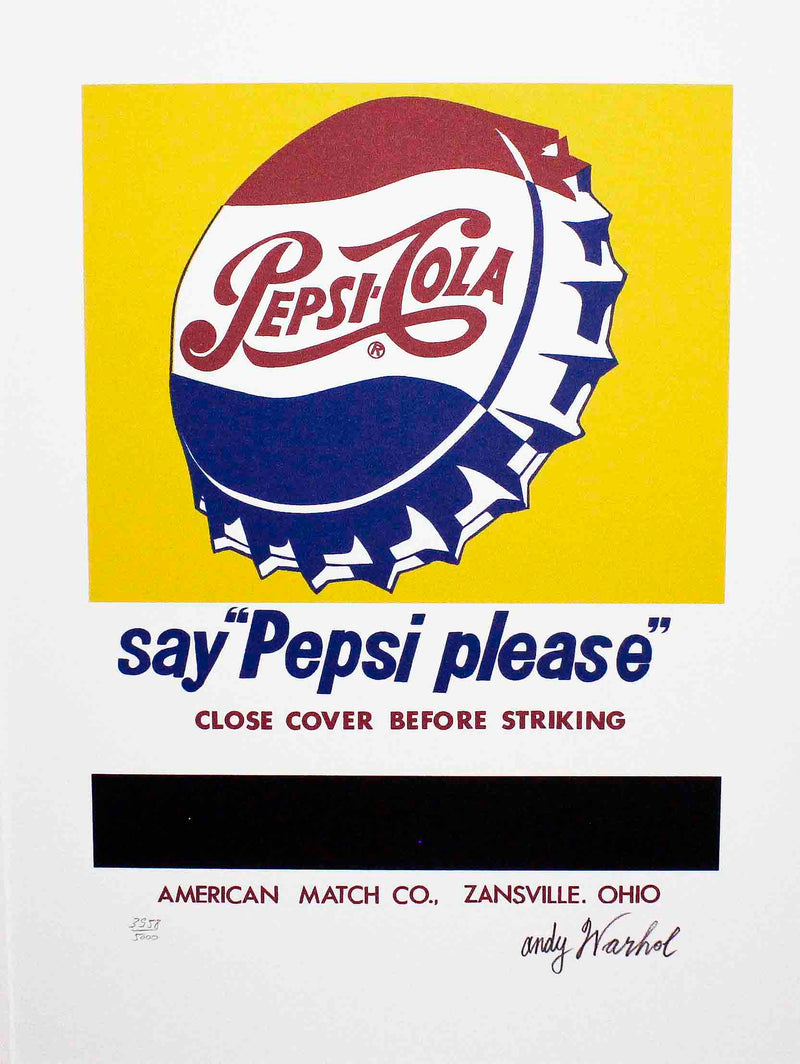Litografía Original por Andy Warhol "Say Pepsi Please"