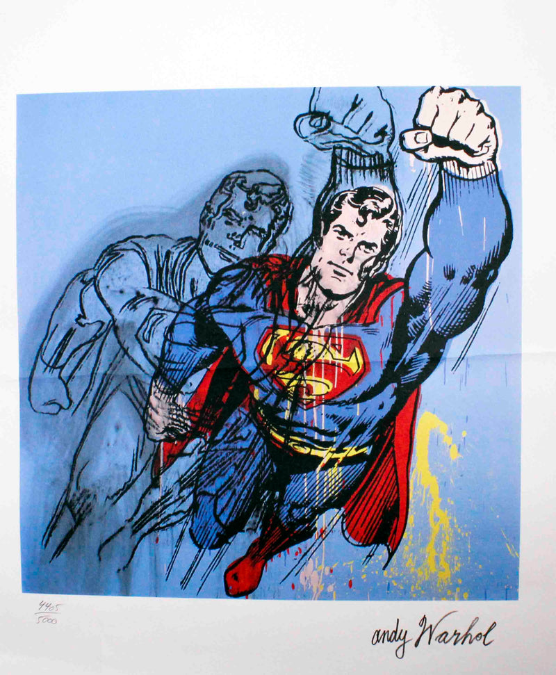 Litografía Original por Andy Warhol "Superman"
