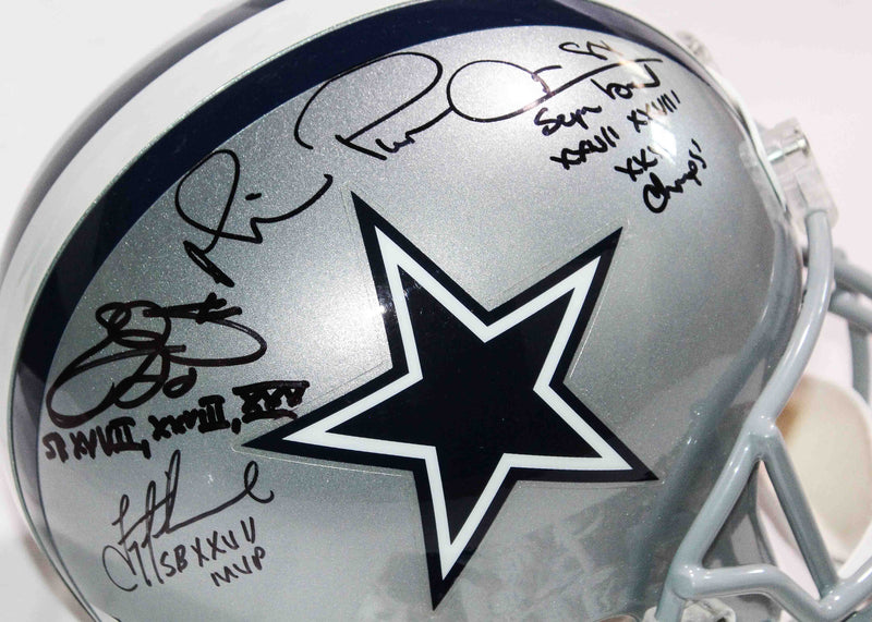 Casco autografiado Dallas Cowboys Aikman, Smith & Irvin