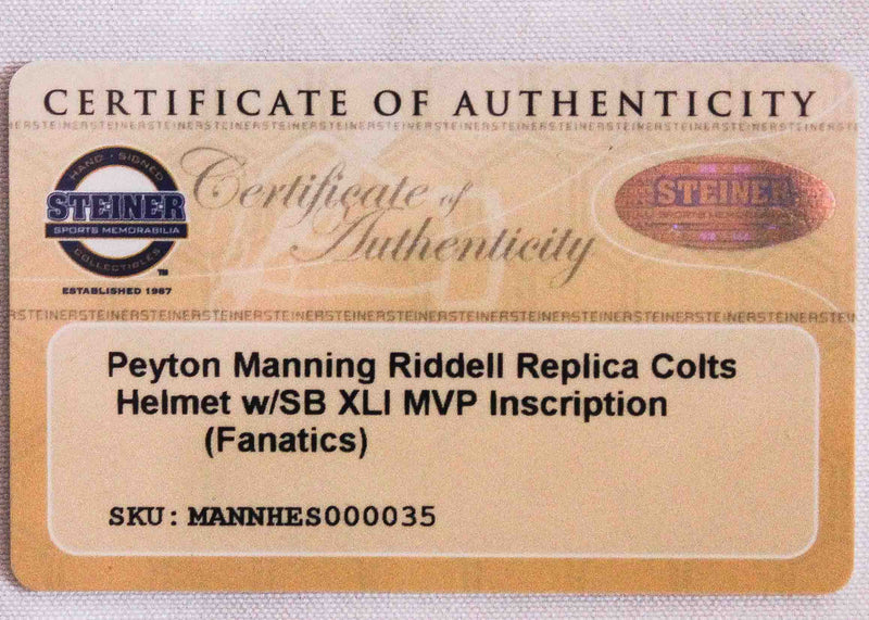 Casco autografiado Colts Peyton Manning