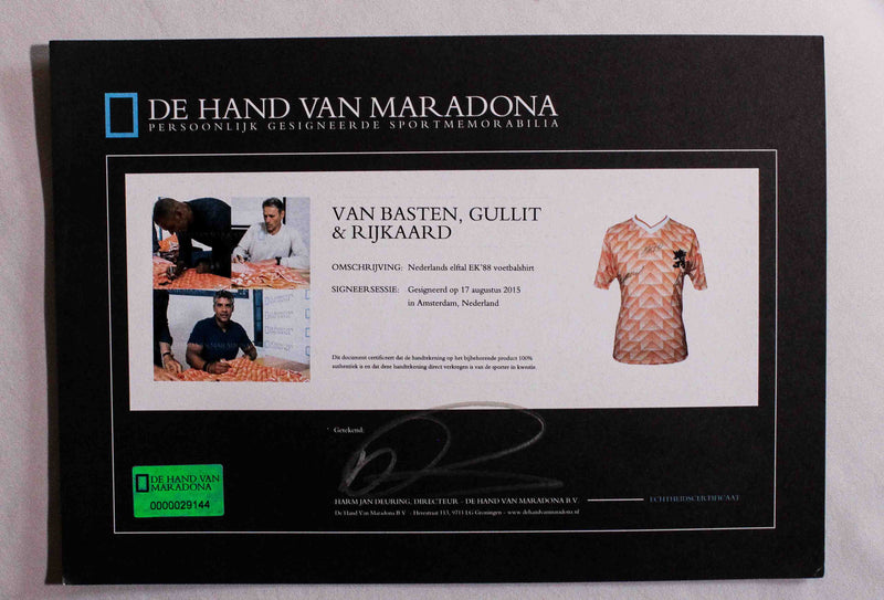 Jersey autografiado Holanda Van Basten, Gullit & Rijkaard