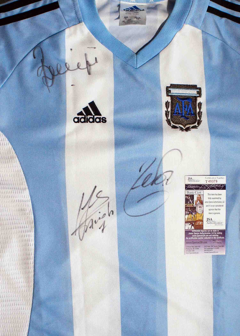 Jersey autografiado Argentina Veron, Tevez & Saviola